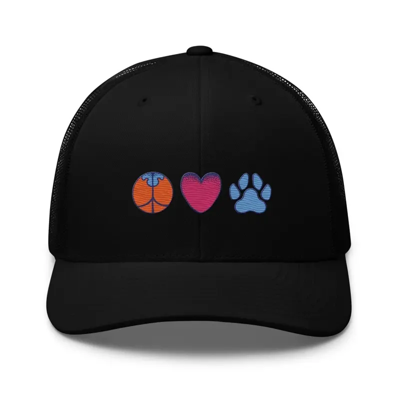 Peace, Love and Paws Cap